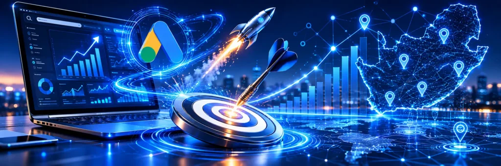 Google Ads campaign acceleration targeting South African markets with digital advertising analytics and business growth optimisation.