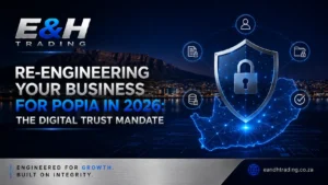 POPIA compliance and digital trust infrastructure in South Africa featuring cybersecurity, data protection, secure digital systems, and regulatory compliance.
