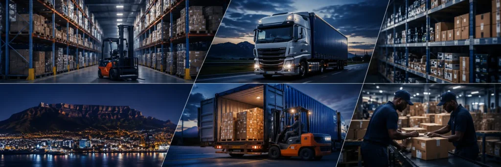Warehouse operations, logistics infrastructure, inventory management, and distribution activities demonstrating business capacity and operational capability.